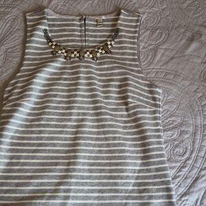 J. Crew Gray and White Striped Tank Top. Great For Summer☀️☀️☀️